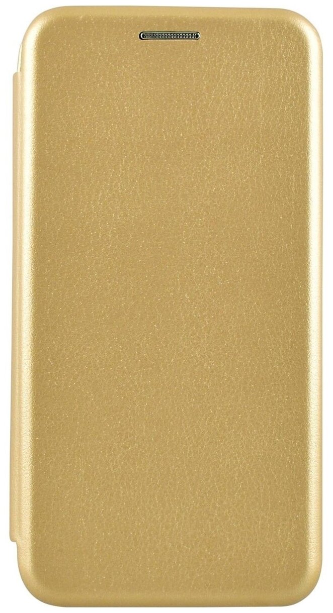 Чехол книжка гладкая кожа боковая с магнитом для Xiaomi Redmi 10X 5G Золото