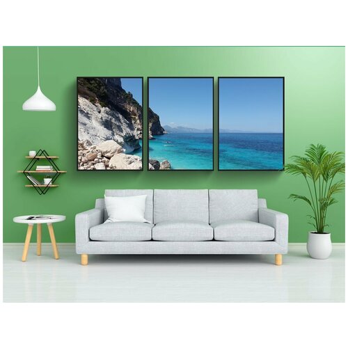 фото Набор модулных постеров для интерьера "средиземноморье, бирюзовый, море" 60x90 см. в тубусе, без рамки lotsprints