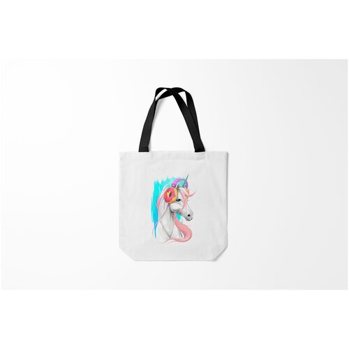 фото Сумка-шоппер / 40х40 см / звери / единороги music unicorn art burnettie