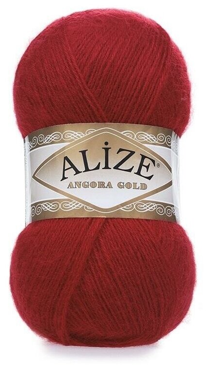 Пряжа Alize Angora Gold (Ангора Голд) 106 красный 20% шерсть, 80% акрил 100г 550м 5шт