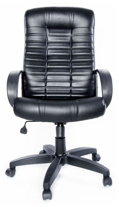 Кресло руководителя, Офисное кресло Атлант ультра, Натуральная кожа, Искусственная кожа, Натуральная кожа черная