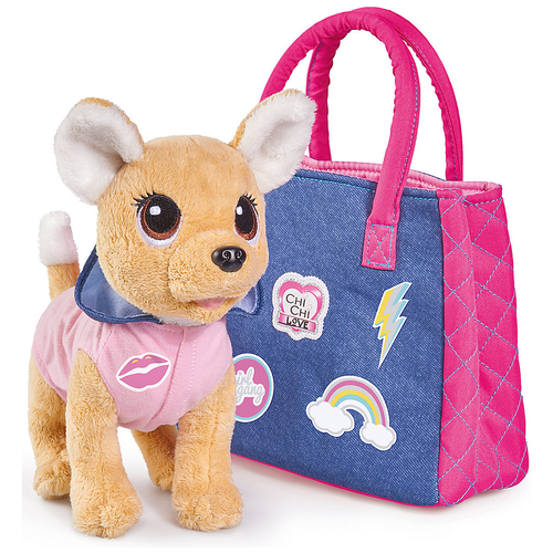 Купить Мягкая игрушка Simba Chi-chi love Собачка Городская мода с сумочкой и стикерами, 20 см