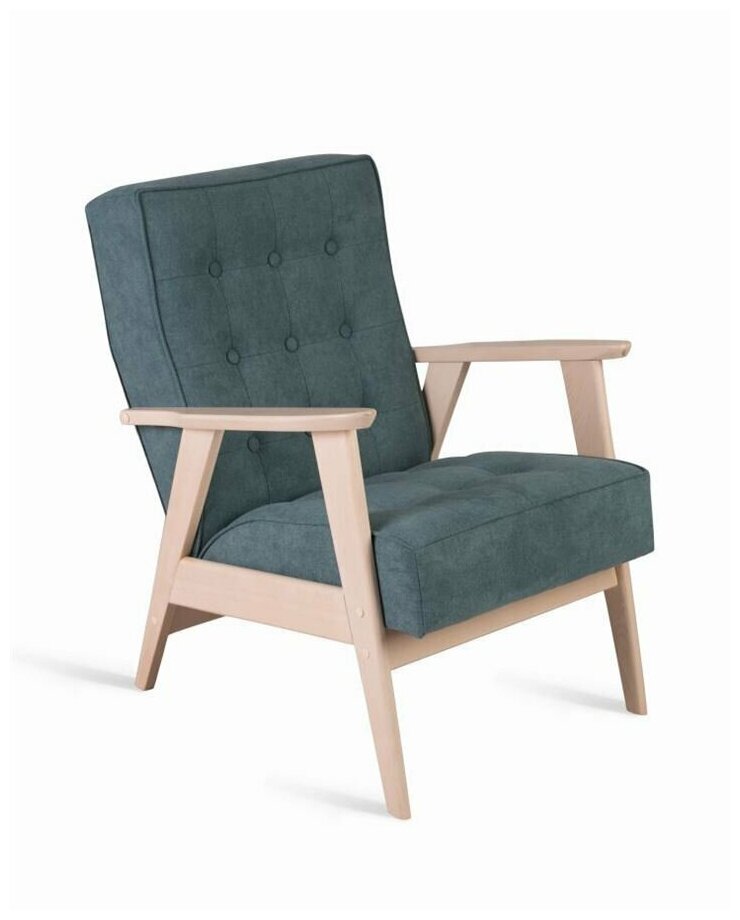Кресло ретро (беленый дуб / RS 29 - бирюзовый) - фотография № 1