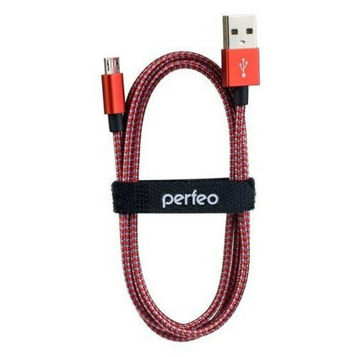 фото Кабель perfeo usb2.0 a вилка - micro usb вилка, красно-белый, длина 1 м. (u4803)