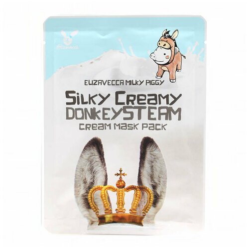 фото Маска с ослиным молоком elizavecca - silky creamy donkey steam cream mask