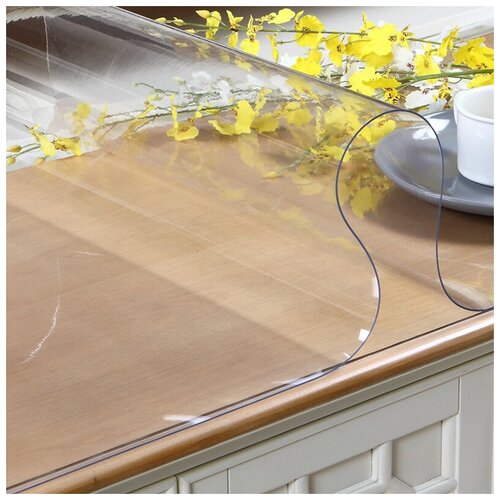 Скатерть силиконовая прозрачная, гибкое мягкое стекло DecoMir Блик