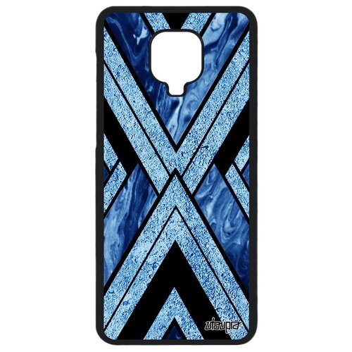 фото Противоударный чехол на телефон // xiaomi redmi note 9s // "икс-орнамент" гора дизайн, utaupia, синий
