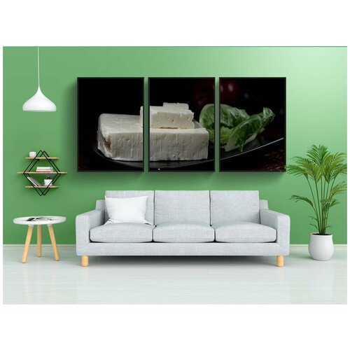 фото Набор модулных постеров для интерьера "греческий сыр фета, фета, молочный продукт" 60x90 см. в тубусе, без рамки lotsprints