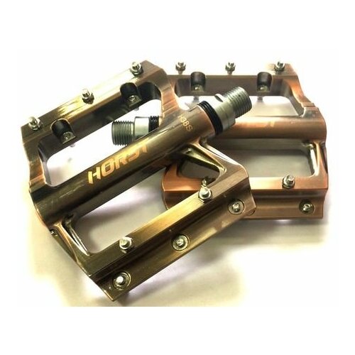 фото Педали алюминий h38s широкие ось cr-mo с 1-м герм. промподш.+1du 90*105*7мм 380г серебр. horst