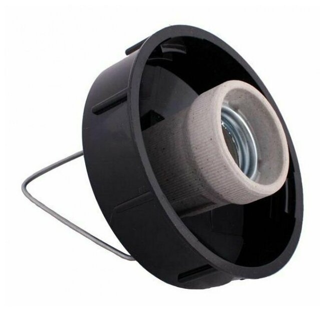 фото Декоративный подвесной светильник с основанием из карболита и креплением под крючок без ламп НСП 01-60-001 Без плафона с направлением света вниз / Потолочная люстра с цоколем Е27 / 100Вт / IP20 / 220В /