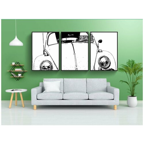 фото Набор модулных постеров для интерьера "машина, vw, фольксваген" 60x90 см. в тубусе, без рамки lotsprints