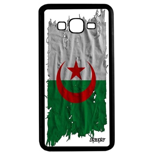фото Противоударный чехол на смартфон // galaxy grand prime // "флаг алжира на ткани" дизайн патриот, utaupia, белый