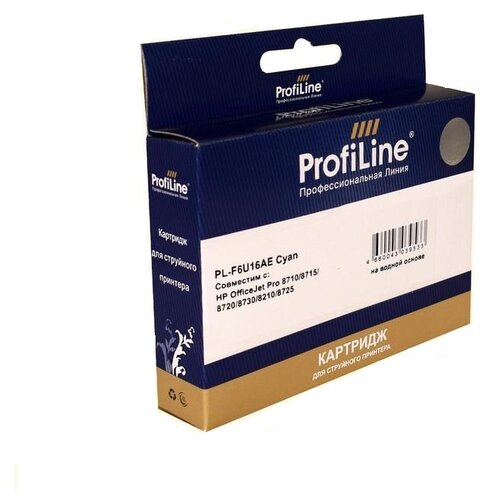 Картридж ProfiLine PL-F6U16AE, 2000 стр, голубой картридж profiline pl f6u16ae 2000 стр голубой