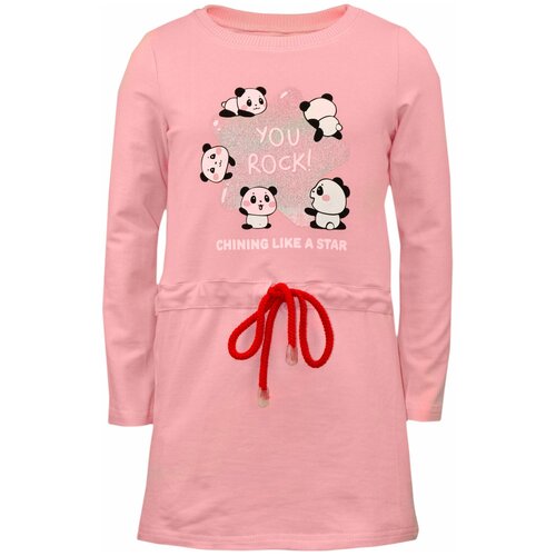 фото Пл-733/платье детское розовая панда 60 рост 110-116 см рид