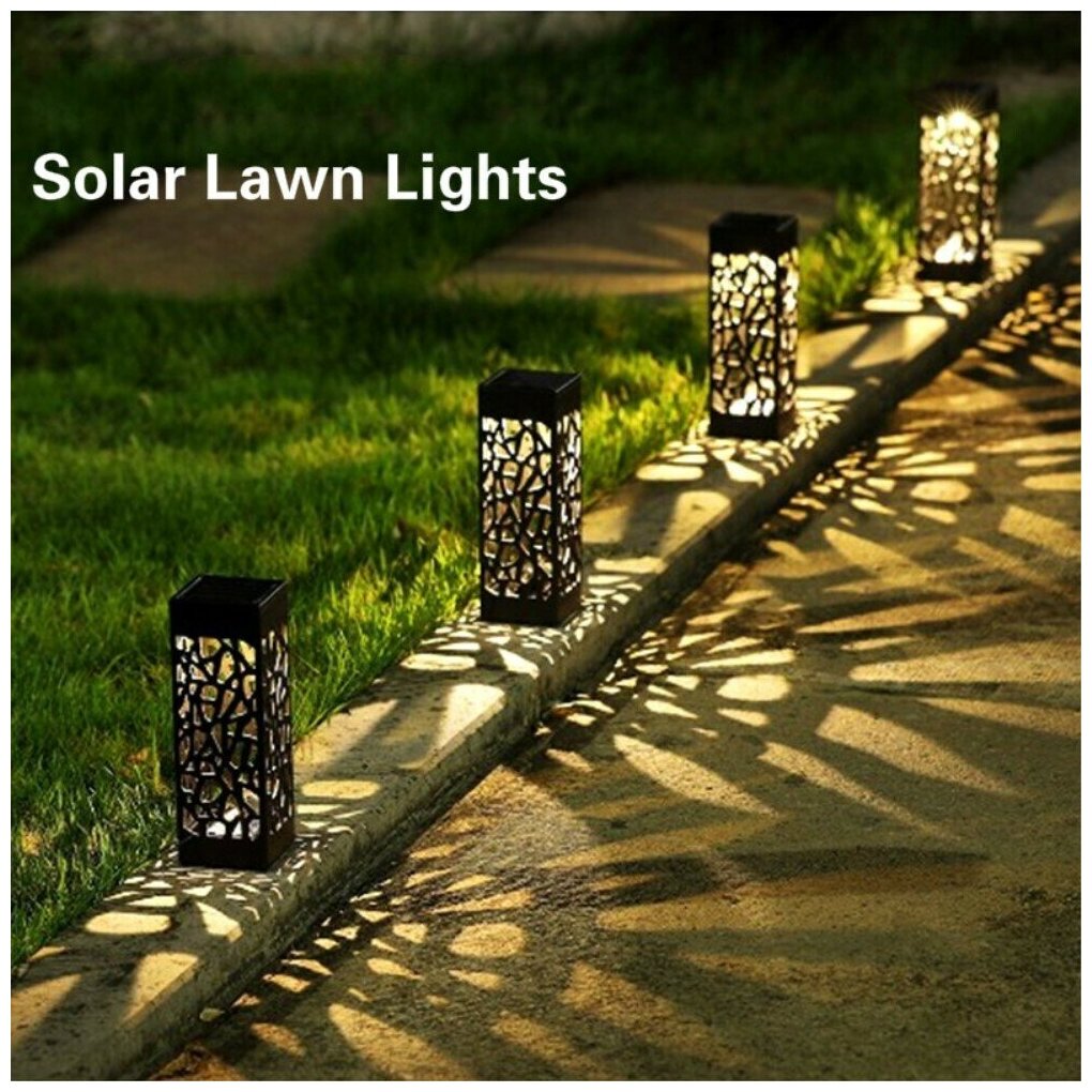 Уличный садовый фонарь на солнечных батареях - теплый свет
