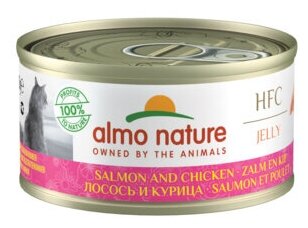 Almo Nature консервы Консервы для Кошек с Лососем и Курицей (HFC - Jelly - Salmon and Chicken) 9030H | Legend HFC Adult Cat Salmon Chicken, 0,07 кг (2 шт)