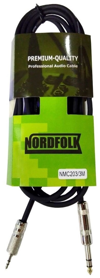 Кабель 3,5 мм Minijack stereo - 6.3 мм jack NordFolk NMC203/3M