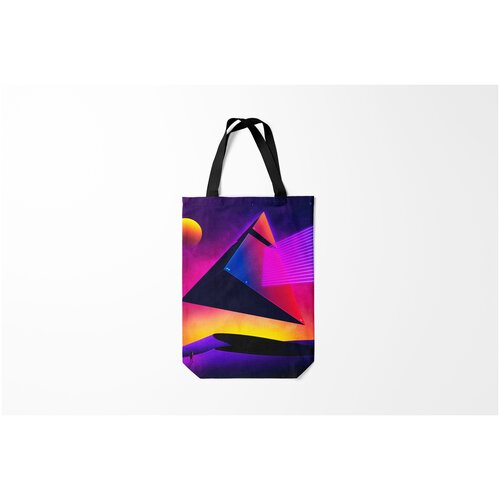фото Сумка-шоппер / 31х42 см / неоновые принты / разные стиль геометрия burnettie
