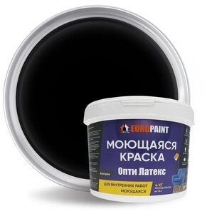 <b>Краска</b> акриловая EUROPAINT Опти Латекс влагостойкая <b>моющаяся</b> матовая <b>Моющаяся</b> <b>краска</b>, экологически ч