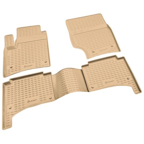 фото Коврики в салон vw touareg i 10/2002-2010, 4 шт. (полиуретан, бежевые) autofamily
