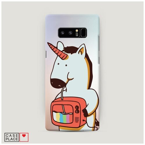 фото Чехол пластиковый samsung galaxy note 8 единорог и телевизор case place