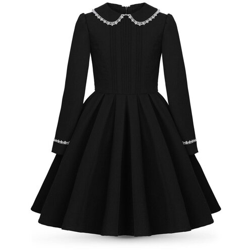 фото Школьное платье alisia fiori, размер 134/140, черный, белый