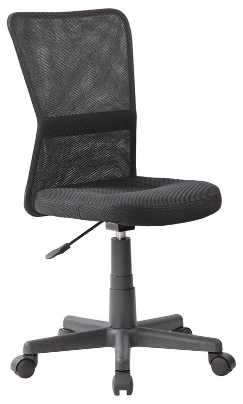 Кресла операторские Кресло оператора Helmi HL- M06 "Compact", ткань, спинка сетка черная/сиденье TW черная, без подлокотн - фотография № 1