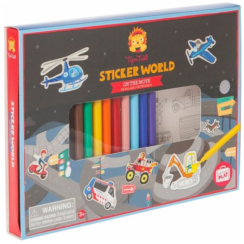 Набор для творчества с наклейками и фломастерами Tiger Tribe «Движение»