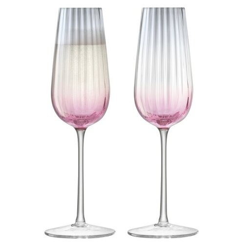 фото Набор из 2 бокалов-флейт для шампанского dusk 250 мл розовый-серый, lsa international