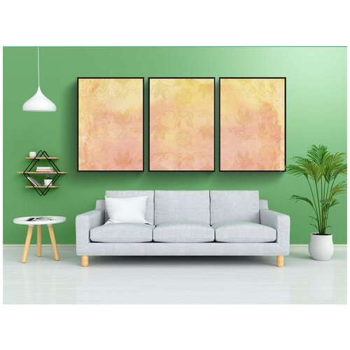 фото Набор модулных постеров для интерьера "акварель, задний план, обои на стену" 60x90 см. в тубусе, без рамки lotsprints