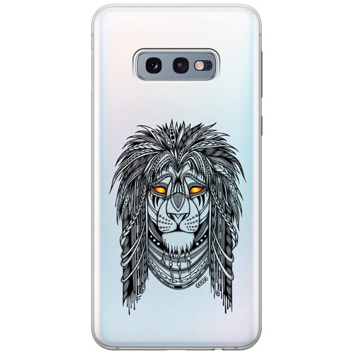фото Ультратонкий силиконовый чехол-накладка transparent для samsung galaxy s10e с 3d принтом "grand leo" gosso