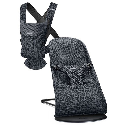 фото Babybjorn кресло-шезлонг bliss mesh leopard с рюкзаком mini mesh leopard