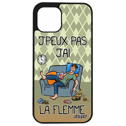 фото Чехол на смартфон iphone 12, "не могу - мне лень!" юмор карикатура utaupia