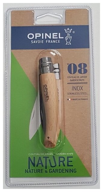 Нож Opinel серии Nature №08 садовый, рукоять - бук 001216 Opinel 1216 - фотография № 5