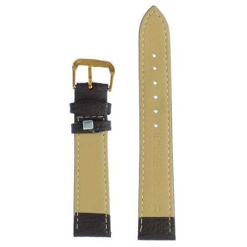 фото Ремешок для часов "соломон", 18 мм, длина 20 см, натуральная кожа, коричневый с тиснением massfamily