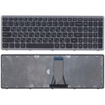 Клавиатура для ноутбука Lenovo G505S Z510 S510 черная c серебристой рамкой - изображение