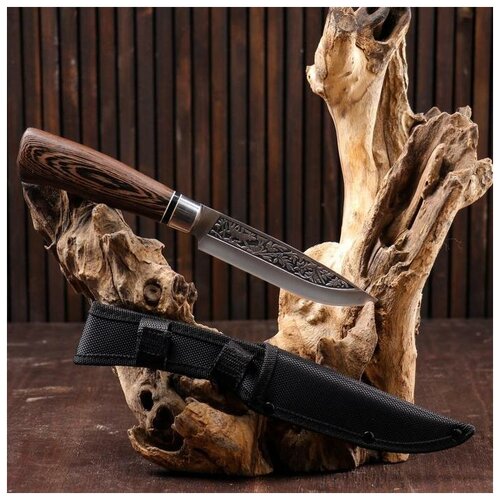 Нож охотничий Лес в чехле, 27 см, рукоять микс