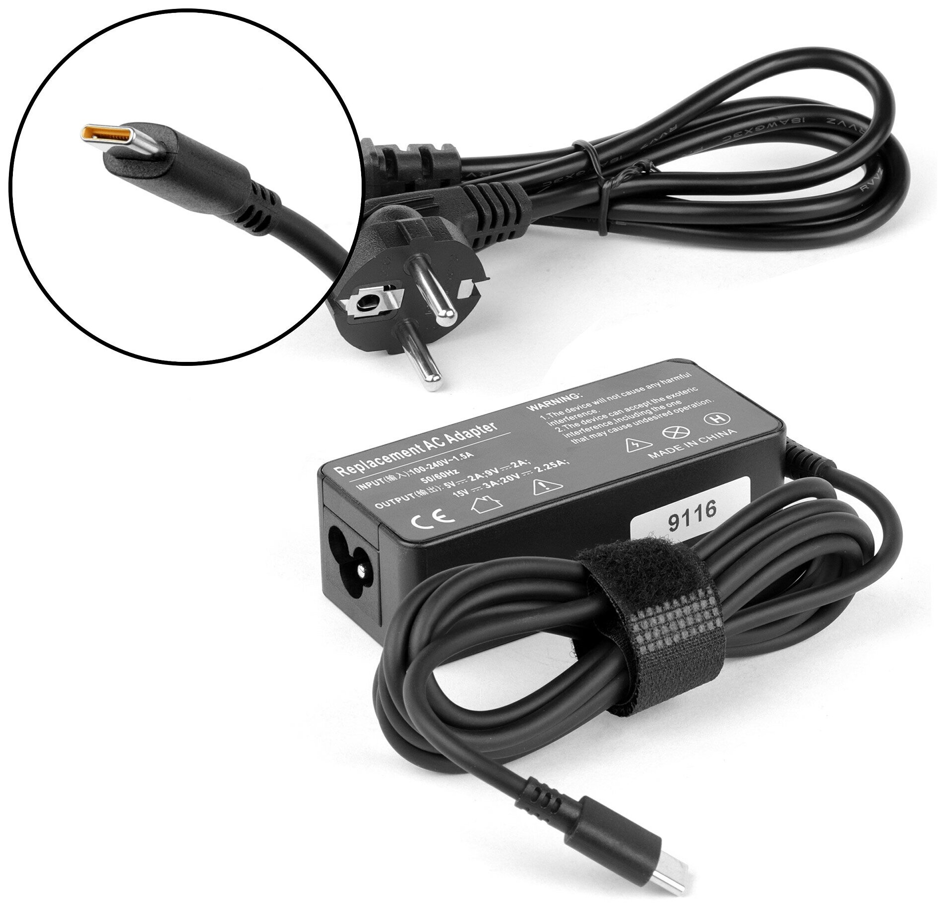 Блок питания для ноутбука Lenovo 20V 2.25A (USB Type-C) 45W 00HM633