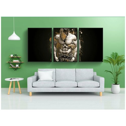 фото Набор модулных постеров для интерьера "мышцы, человек, подтянутый" 60x90 см. в тубусе, без рамки lotsprints