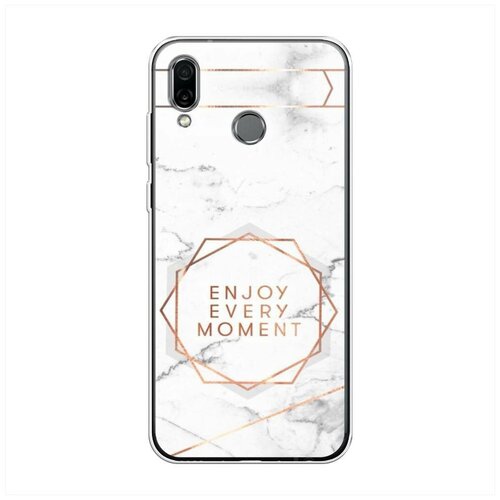 фото Силиконовый чехол "enjoy every moment мрамор" на huawei honor play / хуавей хонор плэй case place