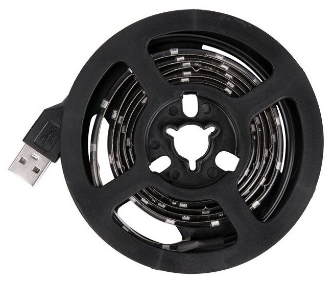 Лента Lamper LED с USB коннектором 5 В, 8 мм, IP65, SMD 2835, 60 LED/m, цвет свечения теплый белый (3000 K) - фото №1