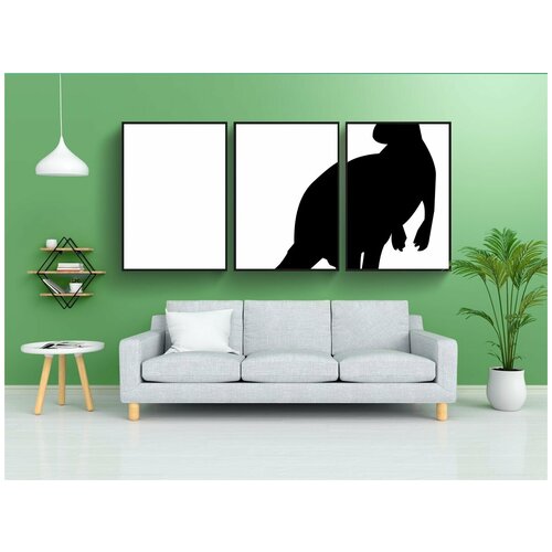 фото Набор модулных постеров для интерьера "кенгуру, силуэт, животное" 60x90 см. в тубусе, без рамки lotsprints