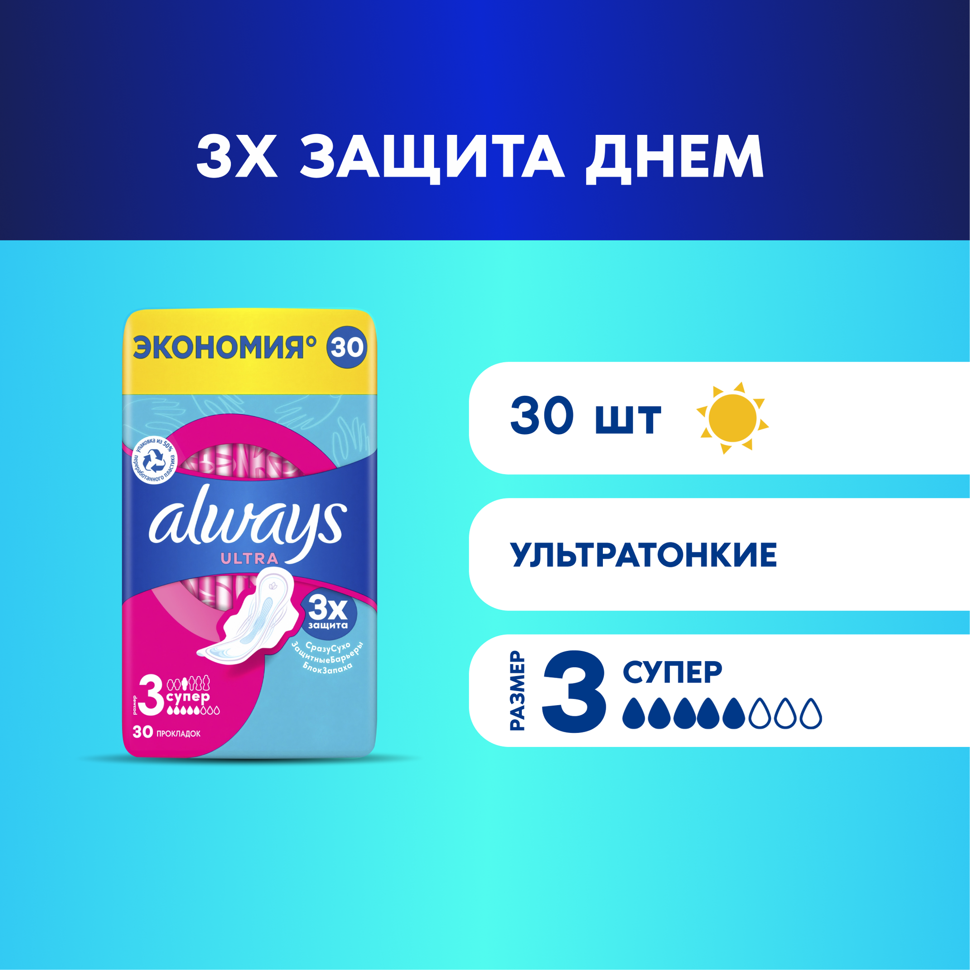 Женские гигиенические прокладки Always Ultra Super, 30 шт.