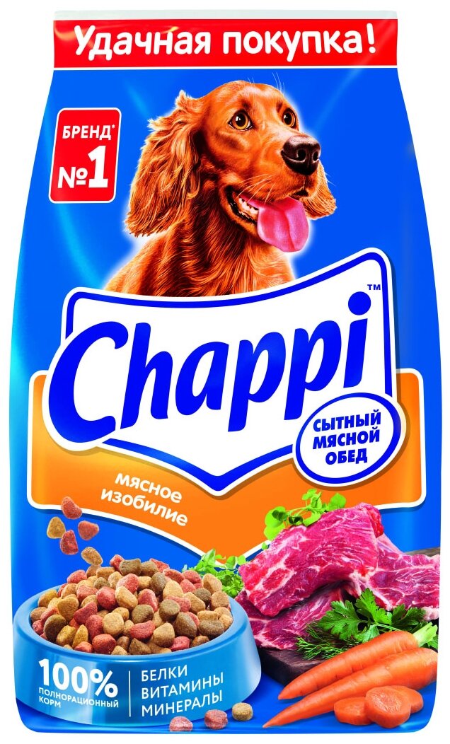 Сухой корм для собак Chappi Мясное изобилие мясное ассорти с овощами с травами
