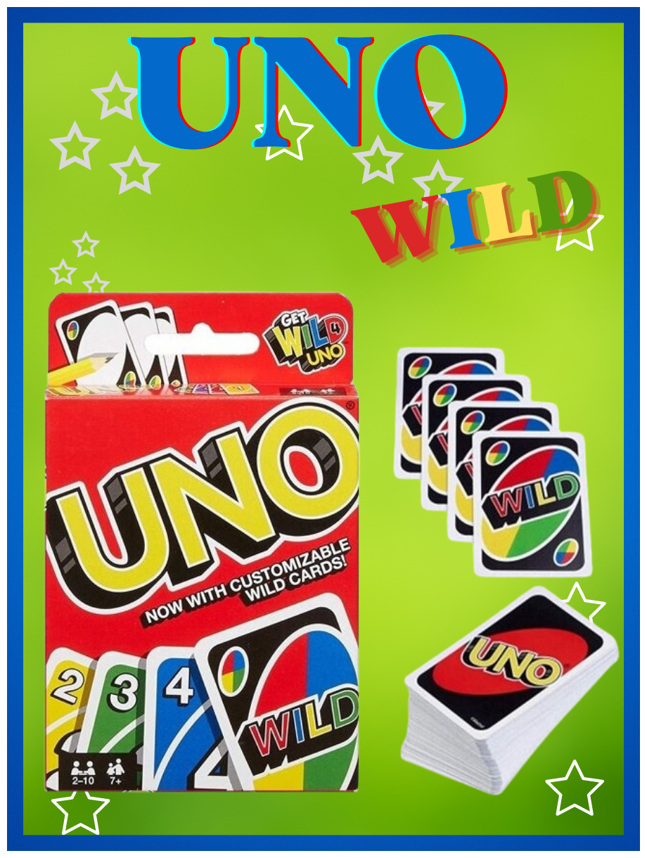 Игра настольная карточная Уно Вайлд / UNO WILD игральные карты уно / Настольная игра уно 112 карт