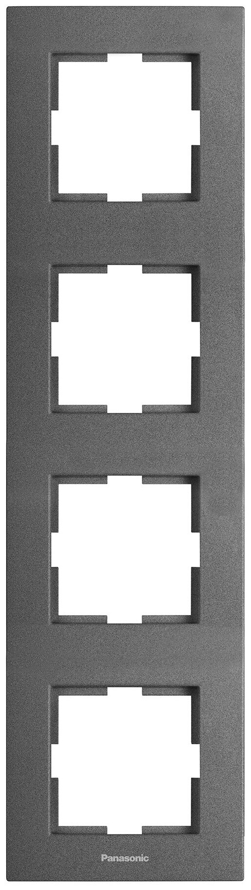 Рамка Panasonic Karre Plus (WKTF08142DG-RU) 4x верт.монт. пластик дымчатый (упак.:1шт) - фотография № 1