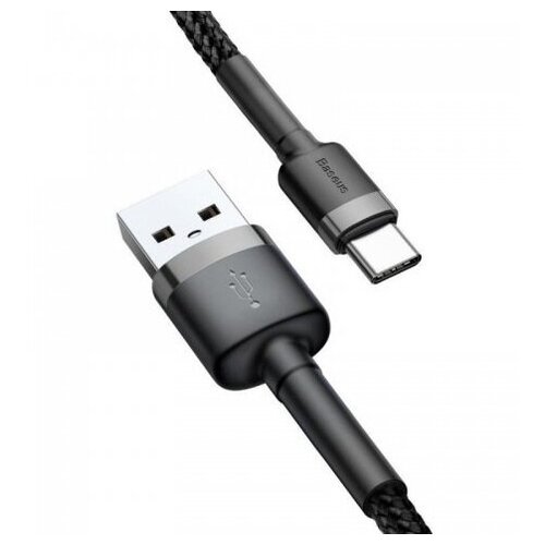 Кабель Baseus Cafule Cable USB - Type-C 2м (CATKLF-CG1, CATKLF-C91) (black and gray) catklf bg1 baseus baseus cafule cable usb for type c 3a 1m gray black