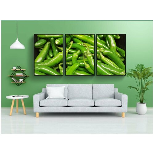 фото Набор модулных постеров для интерьера "серрано перец, перец, чайлз" 60x90 см. в тубусе, без рамки lotsprints