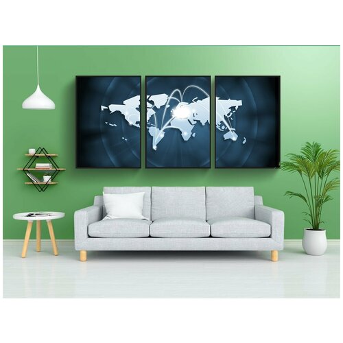 фото Набор модулных постеров для интерьера "бизнес, карта, мир" 60x90 см. в тубусе, без рамки lotsprints