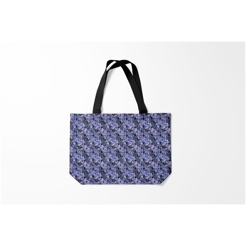 фото Сумка-шоппер / 46х35 см / популярные иллюстрации / узоры сине фиолетовый цветочный узор burnettie
